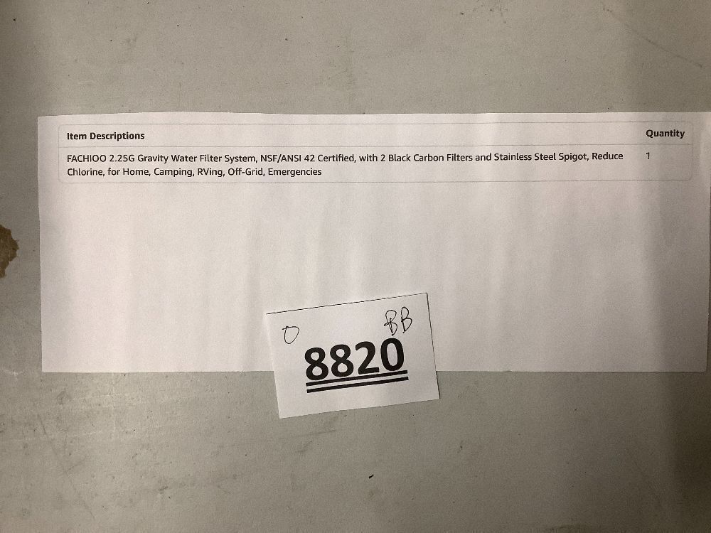 2.25G Gravity Water Filter System, NSF/ANSI 42 Certified, with 2 Black Carbon Filters and Stainless Steel Spigot, Reduce Chlorine, for Home, Camping, RVing, Off-Grid, Emergencies - Image 3 - Lot 8820
