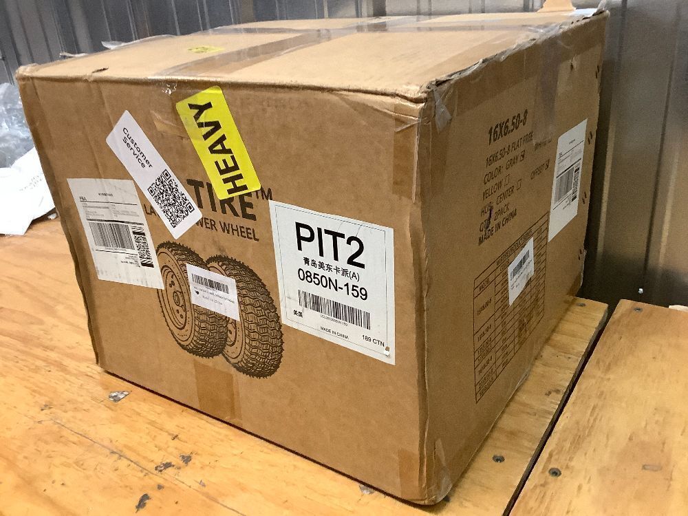 16x6.50-8 Tire and Wheel Assembly (2 Pack),Flat Free Lawn Mower Tires with Rim, Solid Rubber Riding Lawn Mower Tires and Wheels,3" Offset Hub,3/4" Bushings,16x6.5-8 Tractor Turf Tire(Gray) - Image 4 - Lot 8828