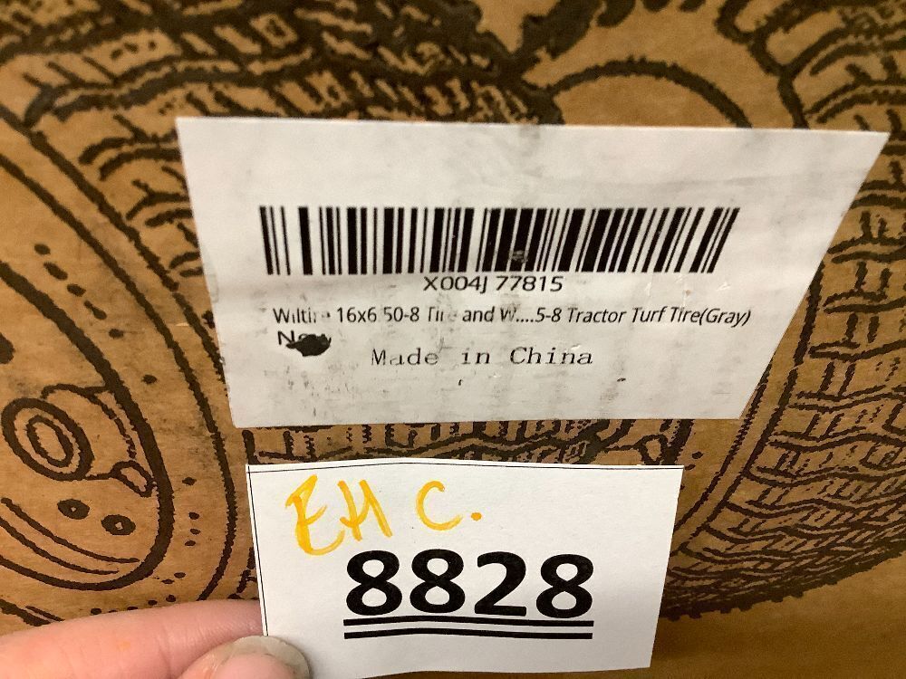 16x6.50-8 Tire and Wheel Assembly (2 Pack),Flat Free Lawn Mower Tires with Rim, Solid Rubber Riding Lawn Mower Tires and Wheels,3" Offset Hub,3/4" Bushings,16x6.5-8 Tractor Turf Tire(Gray) - Image 5 - Lot 8828
