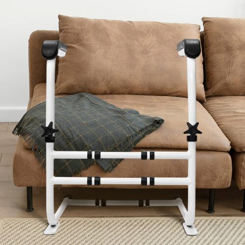 Stand Assist Aid for Elderly/Disabled, Removable Couch/Chair Lift Assistance Stand Up Devices-6 Levels Adjustable Height, Help Standing Aids & Supports, Up to 450 Lbs, White - Lot 8830