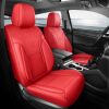 Red Car Seat Covers Full Set - Breathable Faux Leather Universal Seat Covers for Cars, Automotive Protector Fit for Most Sedan SUV Pick-up Truck - Thumbnail 1