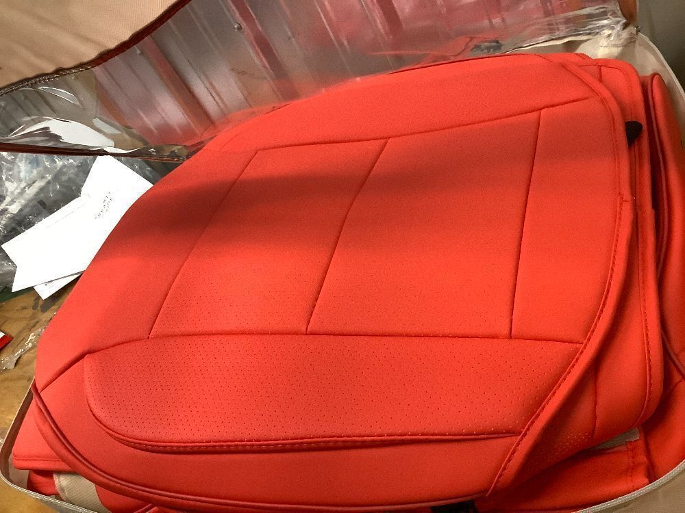 Red Car Seat Covers Full Set - Breathable Faux Leather Universal Seat Covers for Cars, Automotive Protector Fit for Most Sedan SUV Pick-up Truck - Image 2 - Lot 8831