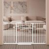 Extra Wide Baby Gate with Pressure Mounted Gate 57-62 Inches, Door Barrier No Drilling Internal Barrier for Home Kitchen Stairs White - Thumbnail 1