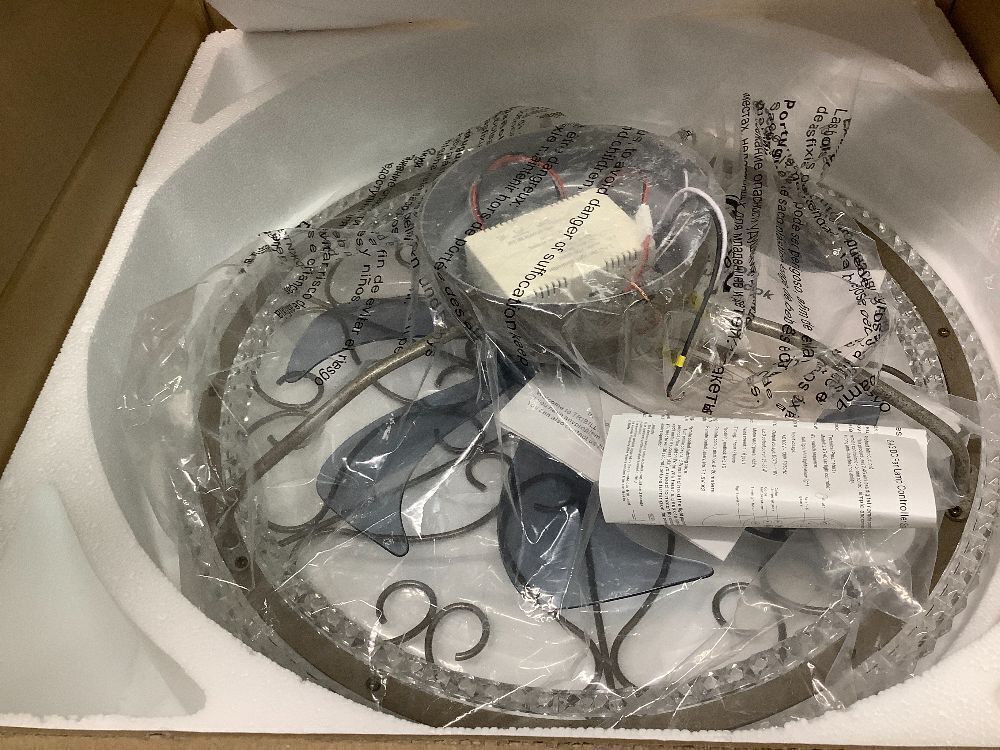 Low Profile Ceiling Fan with Lights 20" Ceiling Fan with Remote Bladeless Ceiling Fan Boho Vintage Flush Mount Ceiling Fan with Light 3 Color Smart LED Dimmable,Handmade Antique Vintage Silver - Image 2 - Lot 8841