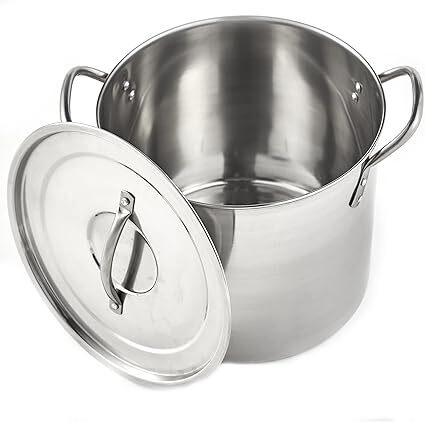 Stainless Steel Stock Pot 20-Quart, Silver - Lot 8843