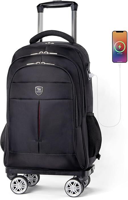 35L Multi-Scene Detachable Handle Travel Rolling Backpack Airline Approved,360° Rotating Fit 15.6 Inch Laptop College Backpack With 4 Wheels,Carry on Luggage - Image 1 - Lot 8853