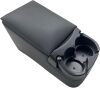 Universal Truck Bench Seat Console with Cup Holders, Grey - Thumbnail 1