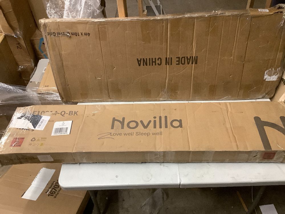 Novilla Queen Metal Bed Frame with Headboard and Footboard, 14 Inch Platform Bed Frame with Storage, Mattress Base, No Box Spring Needed, Metal Slat Support - Image 6 - Lot 8859