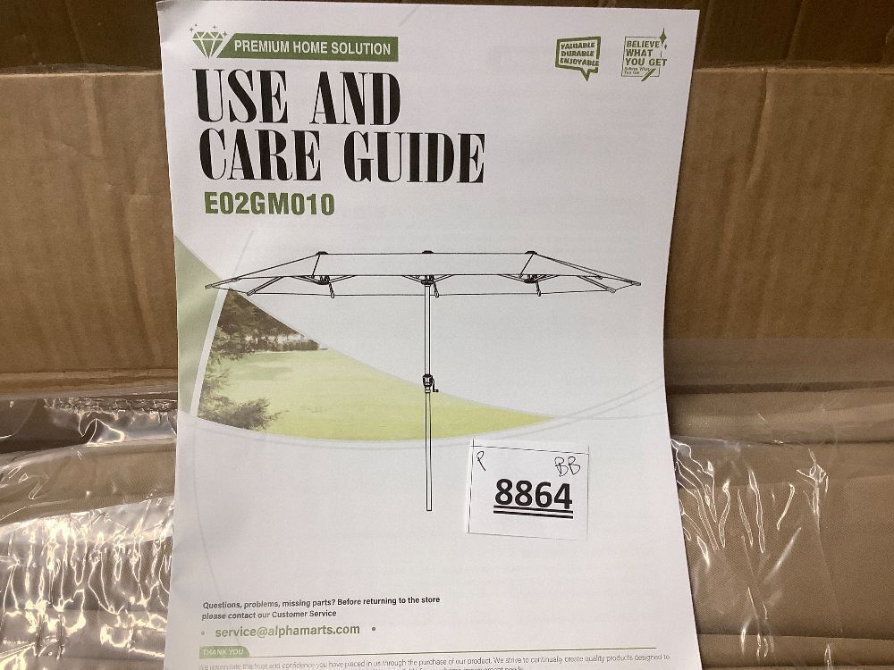 HERA'S PALACE 13 ft Rectangle Patio Umbrellas Large Outdoor Umbrella with Crank Powerful UV Protective Table Umbrella Outdoor Patio for Backyard, Pool, Garden, Deck - Image 3 - Lot 8864