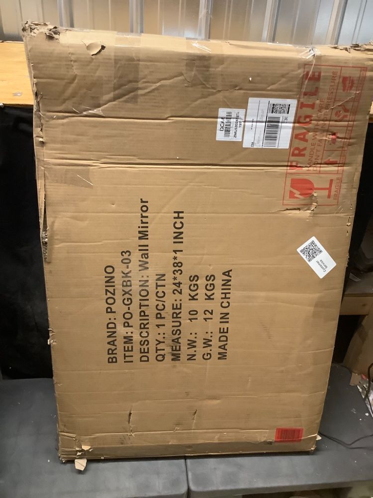 POZINO Beveled Bathroom Mirror, 24"x38" Black Arched Mirror for Over Sink, Modern Rounded Rectangle Mirrors with Stainless Steel Frame, Vanity Oblong Mirrors for Bedroom Living Room Entryway Fireplace - Image 3 - Lot 8877