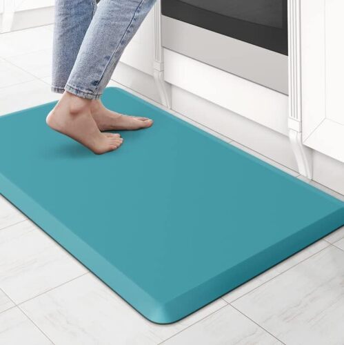 KitchenClouds Cushioned Anti Fatigue Rug 17.3"x28" Waterproof Non Slip Standing Desk Mats Comfort Floor Mats for Kitchen, House Sink Office (Green) - Lot 8884