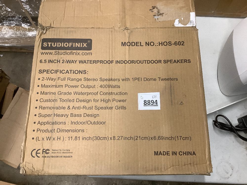 STUDIOFINIX 6.5 Inches Indoor Outdoor Bluetooth Speakers Waterproof Wired Wall Mount Active Speakers 400 Watt for Patio Garage,Deck,Backyard (White) - Image 4 - Lot 8894