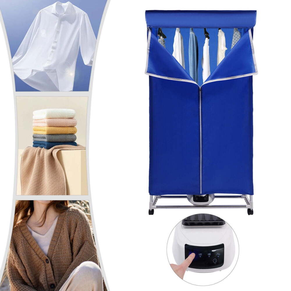 Portable Travel Mini Dryer Machine, Blue Clothes Dryer, Electric Dryer for Apartments, 1000W - Image 1 - Lot 8582