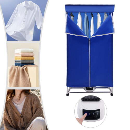 Portable Travel Mini Dryer Machine, Blue Clothes Dryer, Electric Dryer for Apartments, 1000W - Lot 8582