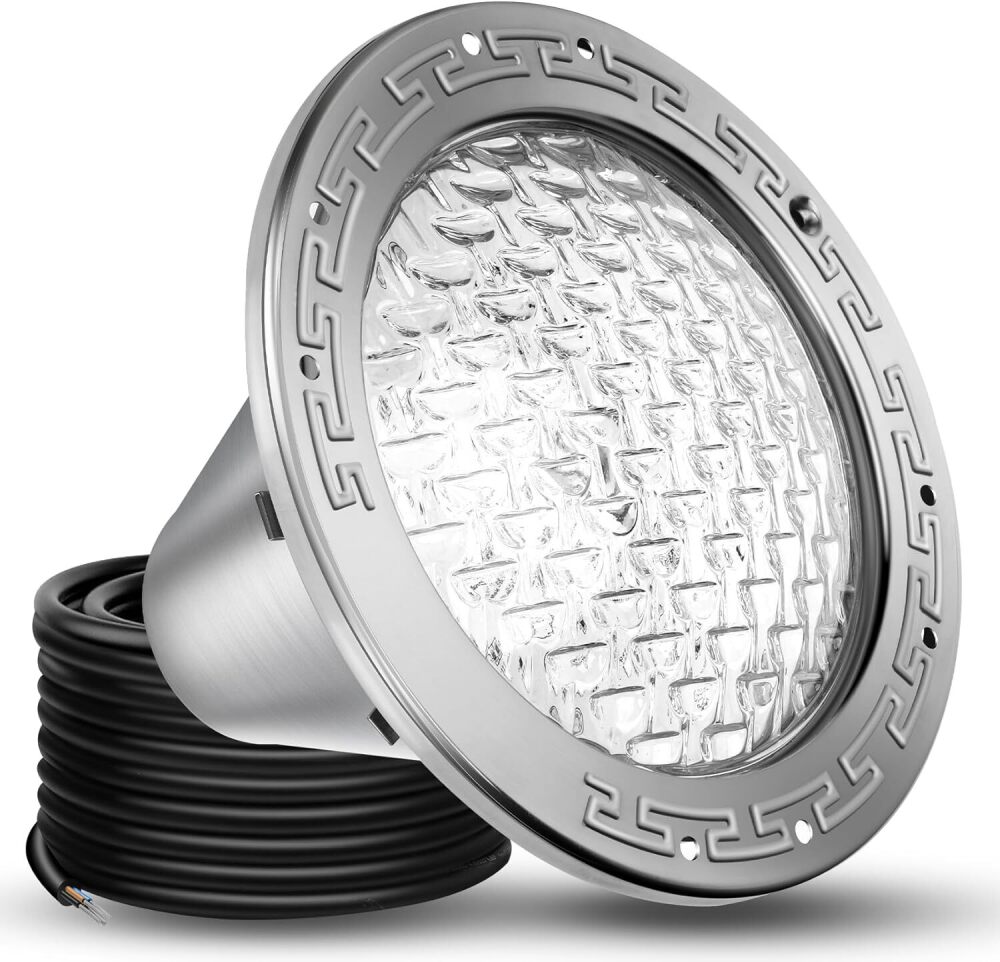 CAtArt 10 Inch Pool Light for Inground Pool (White), AC120V LED Pool Lights Suitable for 10 Inch Wet Niche, 35W, 100 Foot Cord - Image 1 - Lot 8586