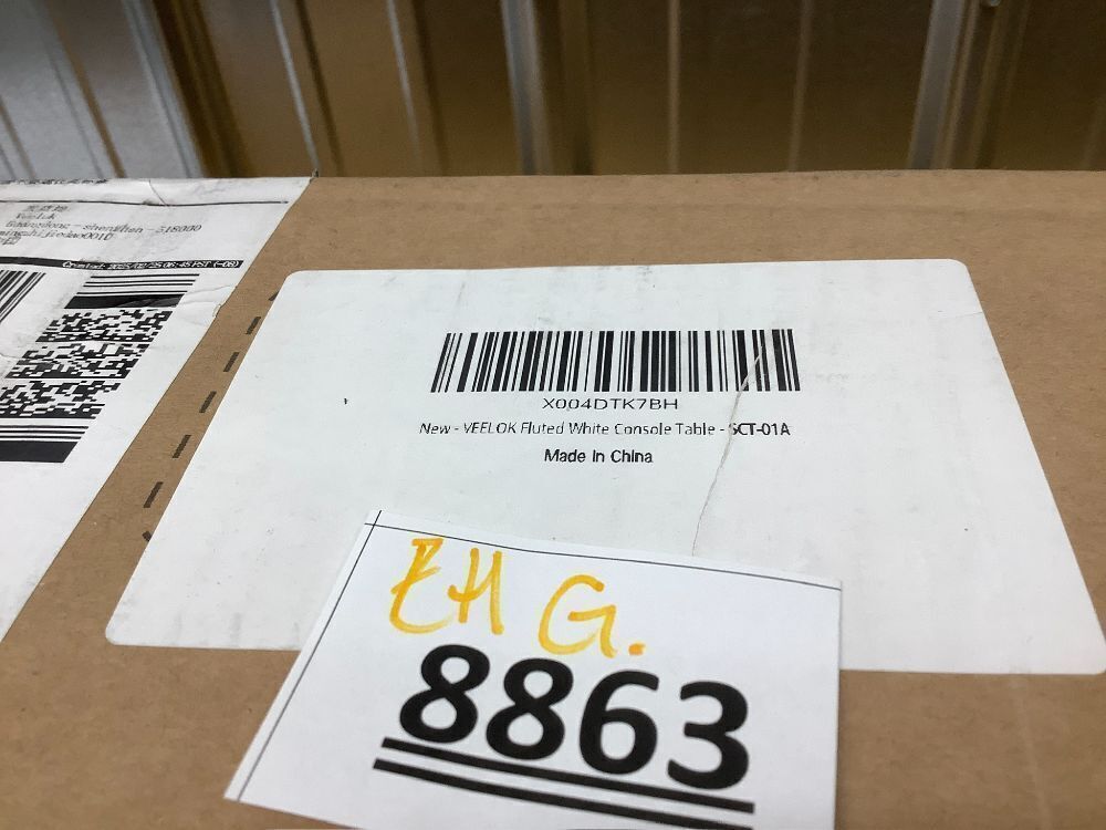 Fluted White Console Table with 3 Drawers, Modern Sofa Table with Open Storage Shelf for Living Room, Foyer Hallway, White - Image 4 - Lot 8863