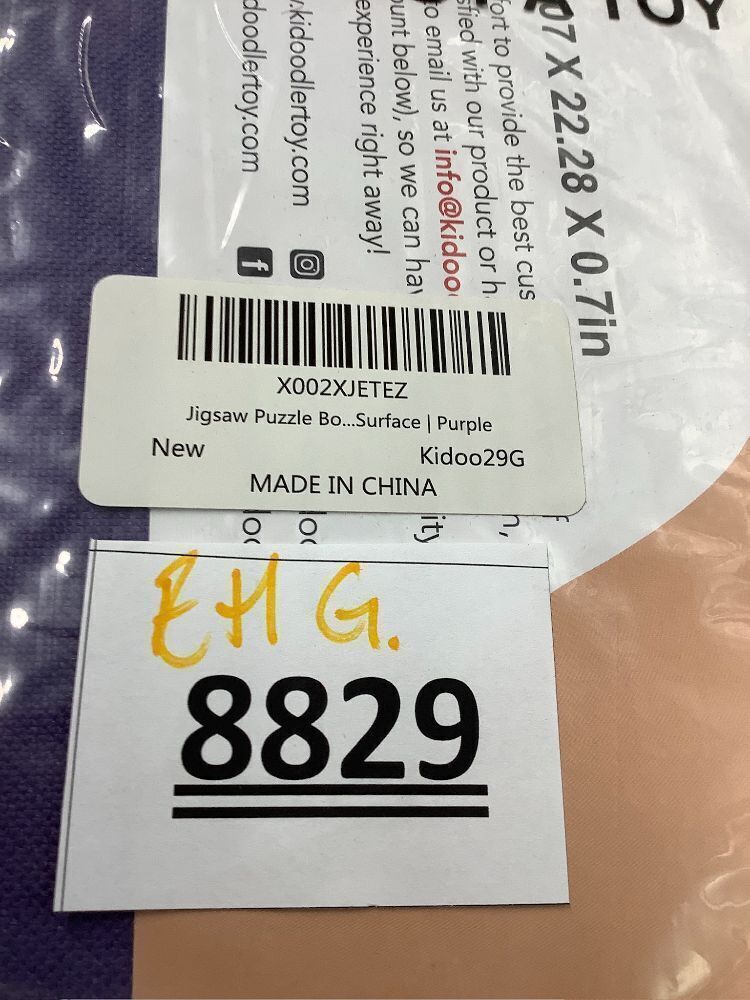 Kidoodler Jigsaw Puzzle Board with Cover & Sorting Trays | 33x22 Portable Puzzle Mat for 1000 pcs with 4 Foldable Sorting Trays | 4mm Reinforced Hardboard | Non-Slip Surface | Purple - Image 4 - Lot 8829