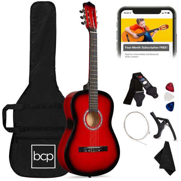 Beginner Acoustic Guitar Set w/ Case, Strap, Extra Strings - 38in - Image 1 - Lot 8849