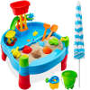 Kids Outdoor Sand & Water Table w/ 18 Accessories, Adjustable Umbrella - Thumbnail 1