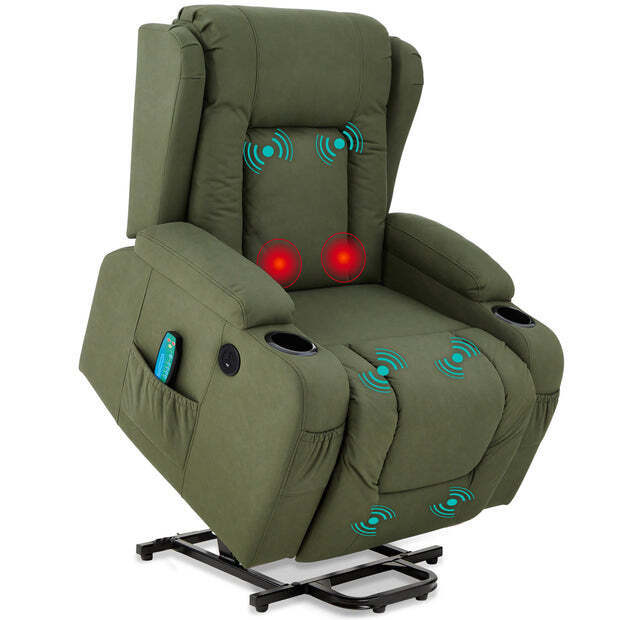Electric Power Lift Recliner Massage Chair w/ Heat, USB Port, Cupholders - Image 1 - Lot 8880