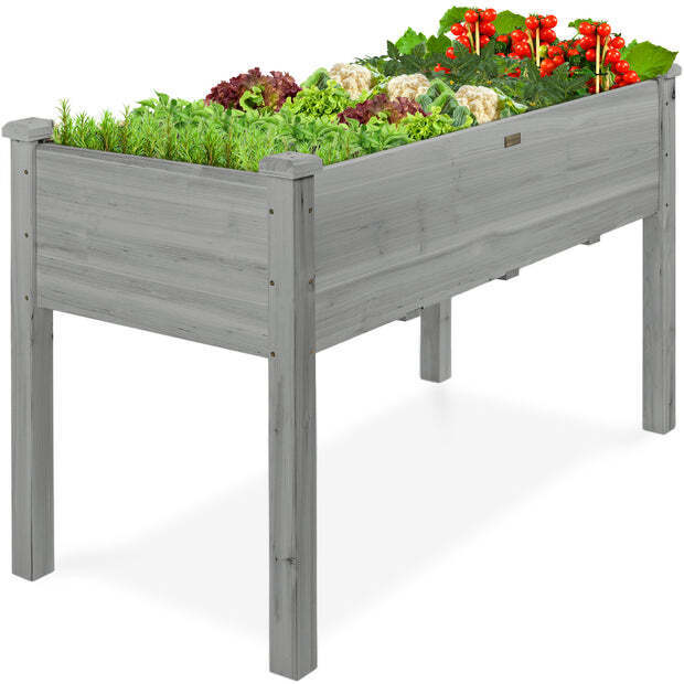 Raised Garden Bed, Elevated Wooden Planter Box w/ Foot Caps - 48x24x30in - Image 1 - Lot 8964