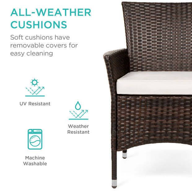 4 Wicker Patio Chairs with Cushions - Image 1 - Lot 8910