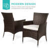 4 Wicker Patio Chairs with Cushions - Thumbnail 2