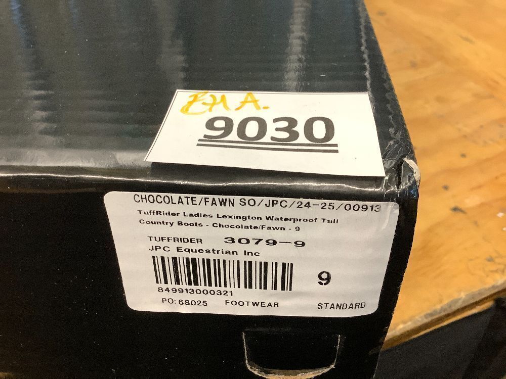 TuffRider Ladies Lexington Waterproof Tall Country Boots in chocolate and fawn leather size 9 - Image 4 - Lot 9030