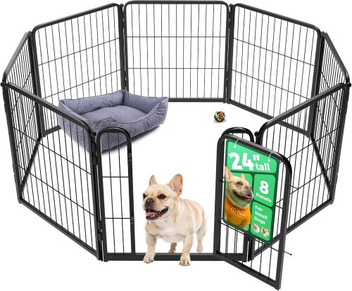 FXW Homeplus Unleashed Indoor Dog Playpen - Stress-Free and Safe Play, Heavy Duty 24 Inch 8 Panels Dog Pen for Puppy and Small Dogs - Lot 9190