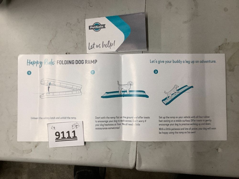 PetSafe Happy Ride Folding Dog Ramp - SUV Compatible Lightweight Pet Ramp with High Traction Walking Surface - Joint Strain Protection - Secure Foldable Design for Compact Storage - Image 4 - Lot 9111