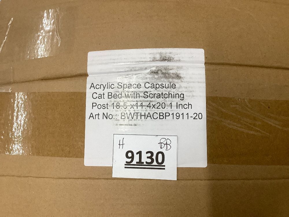 Cat Space Capsule, Acrylic Space Clear Capsule Dome Cover with Scratching Post - Image 3 - Lot 9130