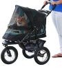 Pet Gear No-Zip Push Button Pet Stroller for Cats/Dogs, Zipperless Entry, Easy One-Hand Fold, Gel-Filled Tires, Plush Pad + Weather Cover Included, Aquamarine - Thumbnail 1