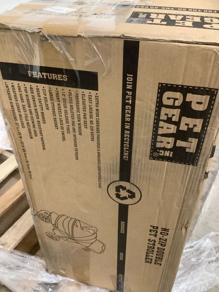 Pet Gear No-Zip Push Button Pet Stroller for Cats/Dogs, Zipperless Entry, Easy One-Hand Fold, Gel-Filled Tires, Plush Pad + Weather Cover Included, Aquamarine - Image 2 - Lot 9308