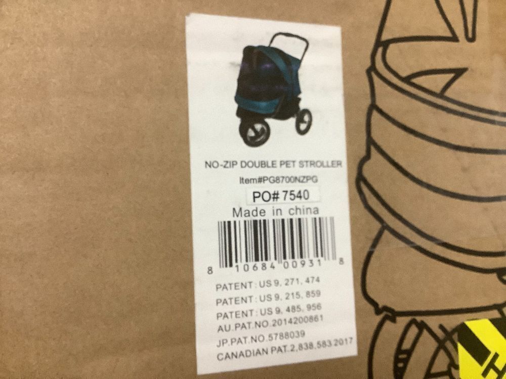 Pet Gear No-Zip Push Button Pet Stroller for Cats/Dogs, Zipperless Entry, Easy One-Hand Fold, Gel-Filled Tires, Plush Pad + Weather Cover Included, Aquamarine - Image 4 - Lot 9308
