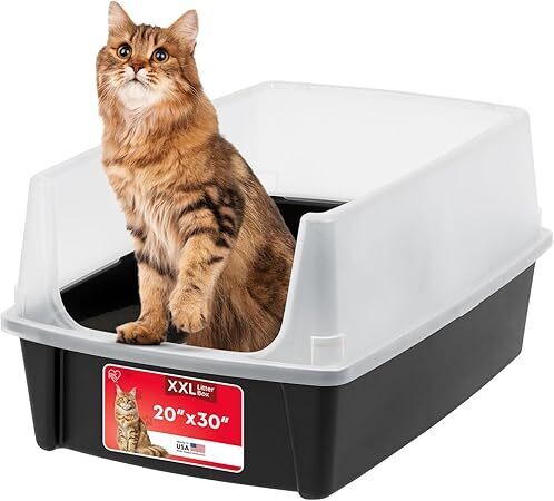 XX-Large Cat Litter Box, Open Top Extra Large Litter Box for Big Cats and Multi-Cat Households - Lot 9305