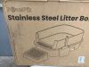 PawsPik Stainless Steel Cat Litter Box & Metal Scooper, X-Large, Light Gray - Thumbnail 3