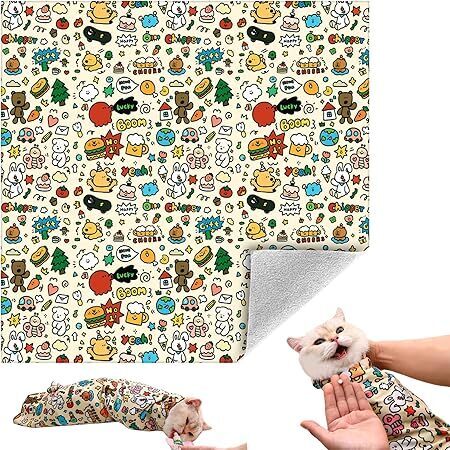 Cat Grooming Wrap, Self-Adherent Soft Cat Blanket to Wrap, Nail Clipping, Anti-Bite, Anti-Scratch, Anti-Escape Calming Wrap XL - Image 1 - Lot 9044
