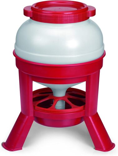 Little Giant Plastic Dome Feeder | Heavy Duty Plastic Gravity Fed Poultry Feed Container Tank | Backyard Poultry for Hobbyists, Farmers and Ranchers | 35 LB - Lot 9081