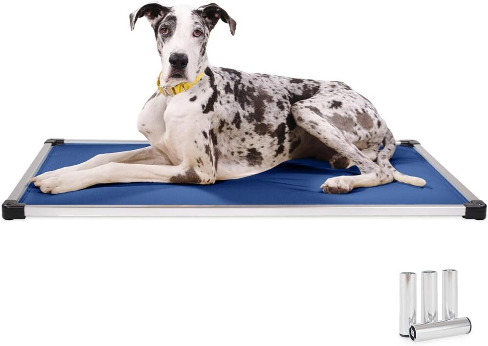 K9 Ballistics Chew Proof Armored Padded Dog Crate Bed, Virtually Indestructible, Legs Included (Blue Quartz, Large - Image 1 - Lot 9056