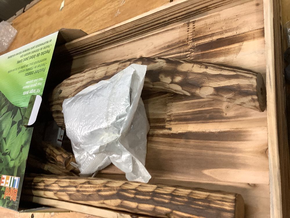 Bird-Life Natural Wood Tree Perch for Large Birds and Parrots – Includes Food and Water Bowls and Drop Tray – Large - Image 2 - Lot 9041