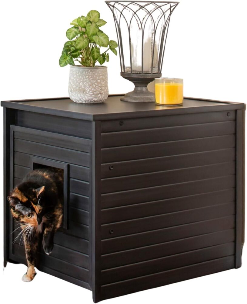 New Age Pet ECOFLEX Freedom Litter Loo, Moisture-Resistant Cat Litter Box Enclosure with Easy Clean Pull Out Drawer, Non-Toxic Wood Plastic Composite - Image 1 - Lot 9024