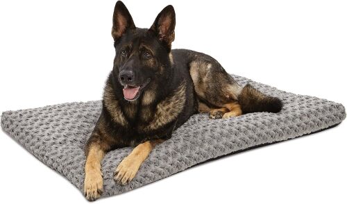 MidWest Homes for Pets XL QuietTime Deluxe Gray Ombré Swirl Plush Pet Bed, Machine Washable, Non-Skid Bottom, Soft Crate Mat for 48-inch Crates - Lot 9025
