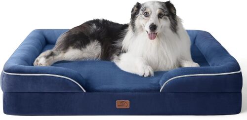 Bedsure Orthopedic Dog Bed for Extra Large Dogs - XL Washable Dog Sofa Beds Large, Supportive Foam Pet Couch Bed with Removable Washable Cover, Waterproof Lining and Nonskid Bottom, Navy Blue - Lot 9088