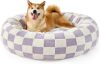 LE SURE Donut Large Dog Bed - Round Cat Beds for Indoor Anti-Anxiety Calming Pet Beds, Washable Cute Modern Beds with Jacquard Shaggy Plush & Anti Slip Bottom, 36 Inch, Purple - Thumbnail 1