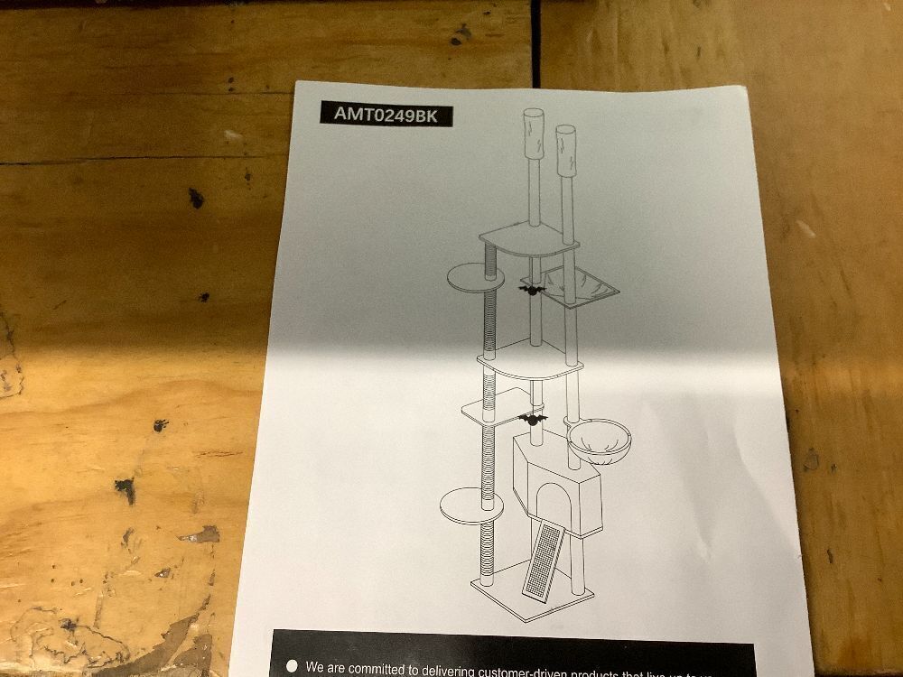 PEQULTI Tall Cat Tree, Floor to Ceiling Cat Tree Tower Adjustable [90.5''-100.4''=230-252CM] with Cat Condo, Hammock and Scratching Post, Gothic Cat Climbing Tree for Indoor Large Cats, Black - Image 3 - Lot 9033