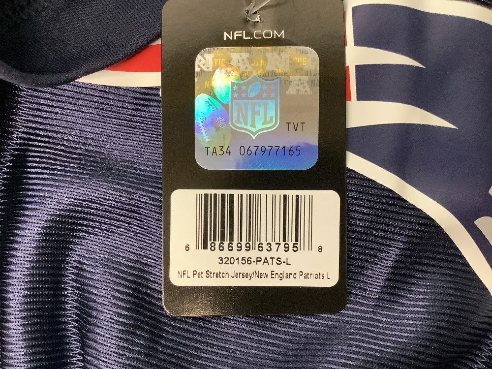 NFL Pet Stretch Jersey with Hat - New England Patriots, L - Image 2 - Lot 9064