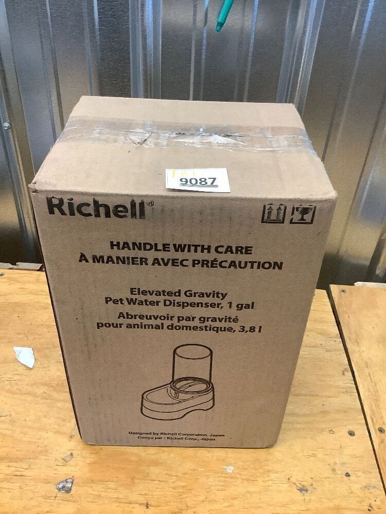 Richell Elevated Gravity Water Dispenser Dog & Cat Bowl, Black, 1-gal - Image 4 - Lot 9087