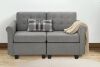 PHI VILLA 55 in. Linen Modern Loveseat Sofa in Gray with Sturdy Wooden Frame - Thumbnail 1