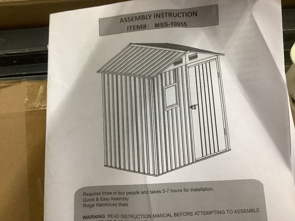 6x4 FT Outdoor Metal Storage Shed - Image 1 - Lot 32