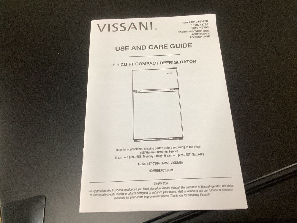 Vissani 3.1 cu. ft. 2-Door Mini Refrigerator in Stainless Steel with Freezer - Image 6 - Lot 67JF